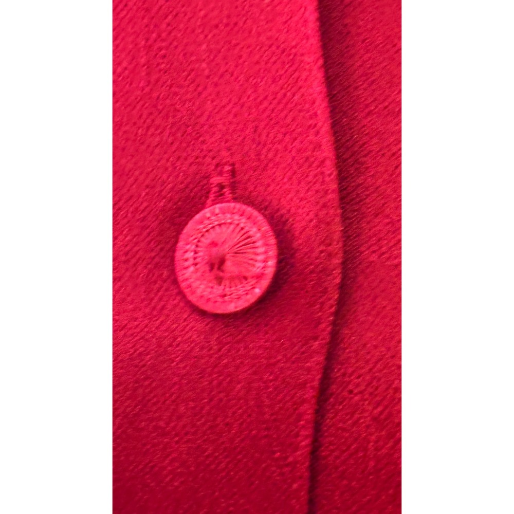 Vintage HABITAT Red Silky Button Down Long Sleeve Collared Blouse Shirt - Picture 3 of 10